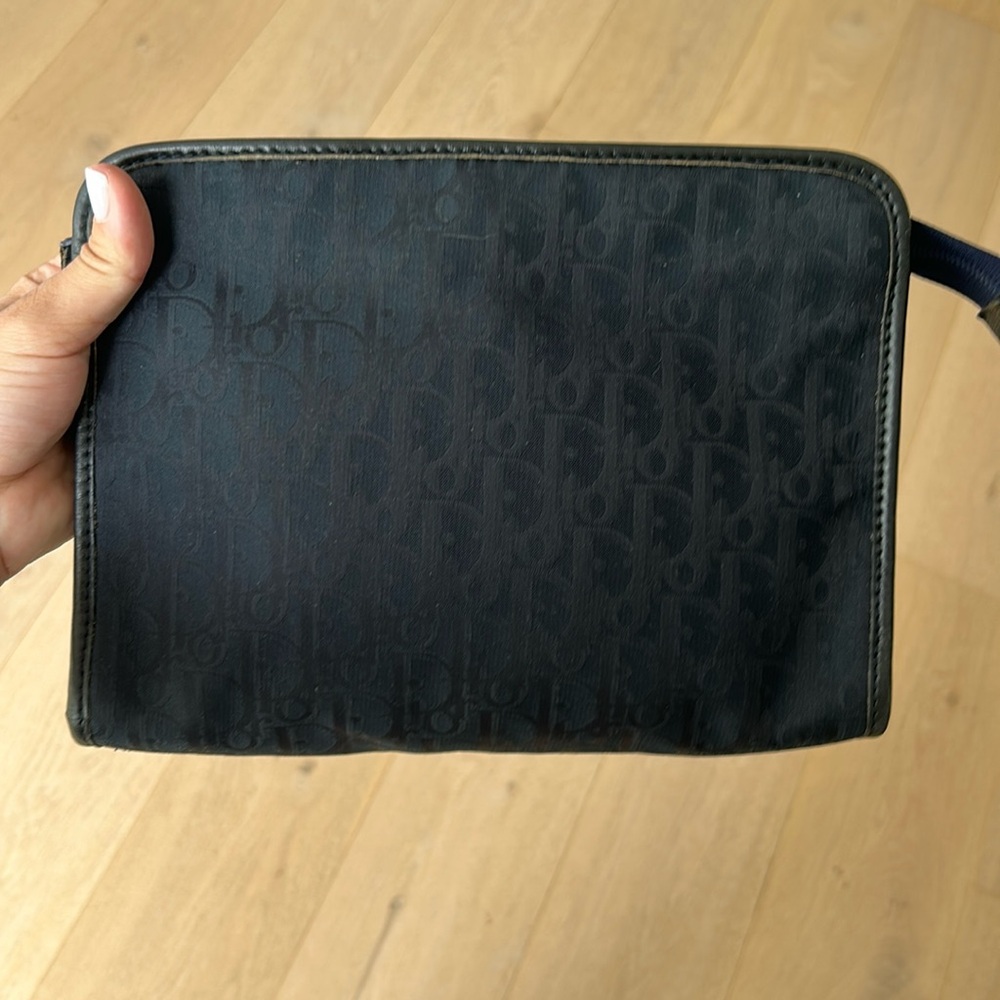 Dior Black Monogram Wristlet Clutch